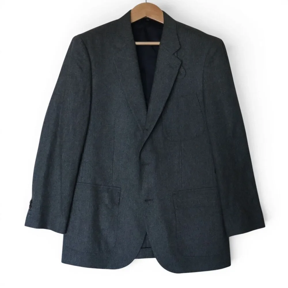J.Crew Men's 40R Fox All Wool Cloth Sport Coat Blazer Unstructured Gray 